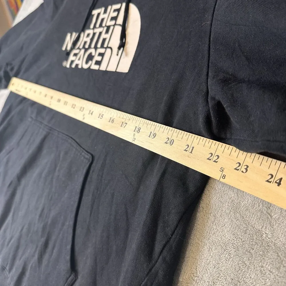 The North Face Men's M Regular Black Fleece Pullover Hoodie Logo Pockets